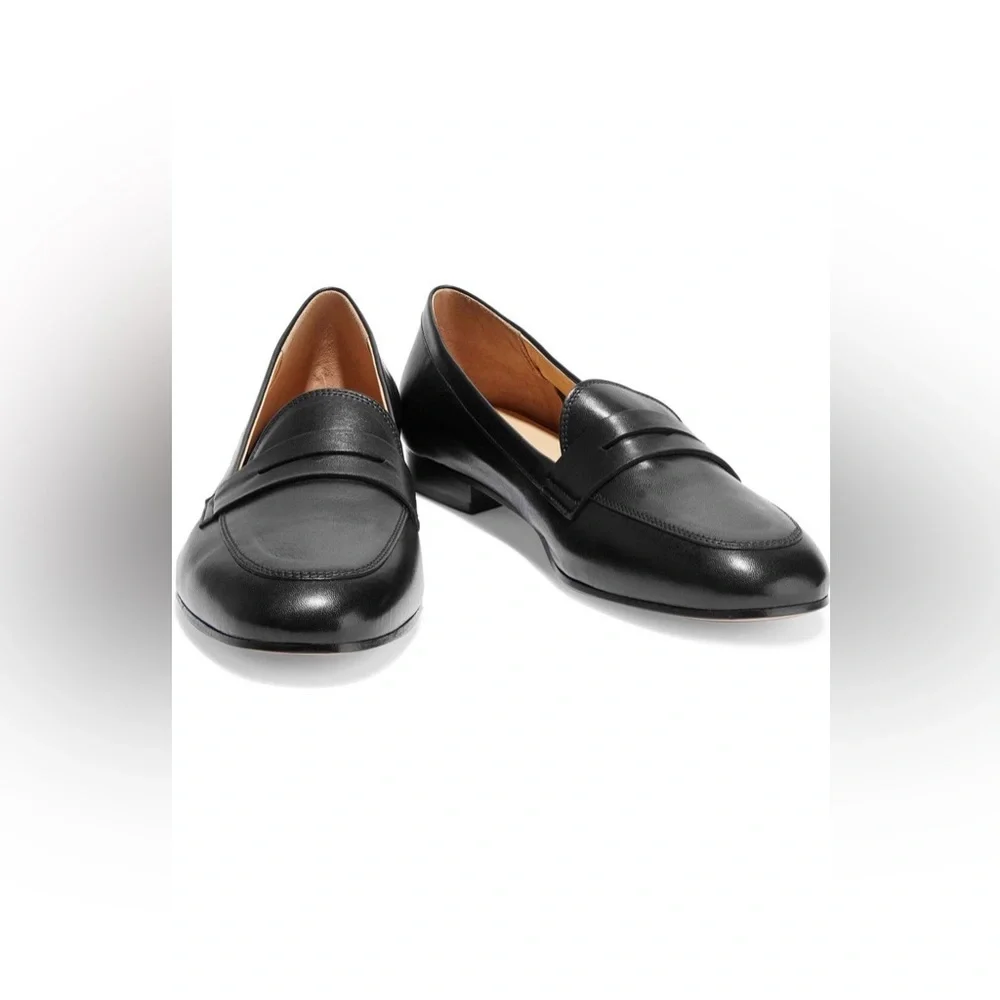black leather iris & ink loafers